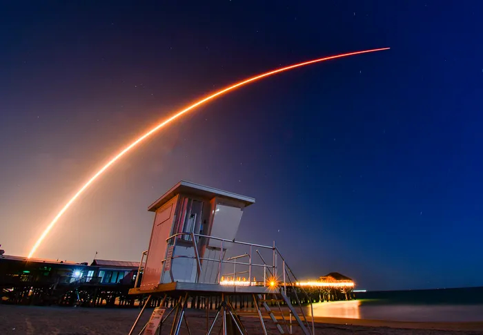 Night rocket launch from Cocoa Beach